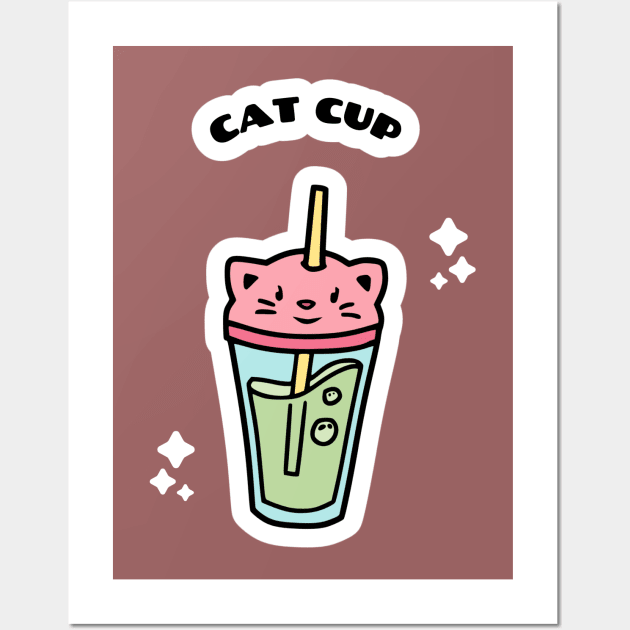 cat cup to get your drink Wall Art by maggzstyle